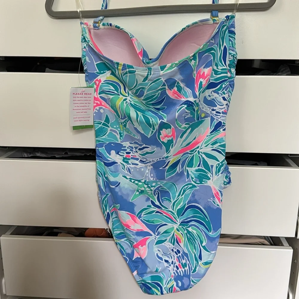 Lilly Pulitzer Bennet Blue Flamenco One Piece Swimsuit - Picture 4 of 7